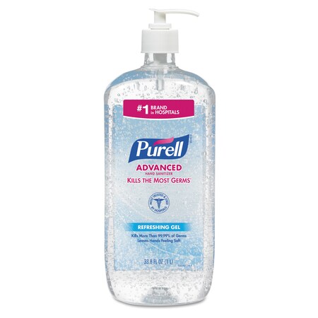 Purell Advanced Hand Sanitizer Refreshing Gel, Clean Scent, 1 L, PK4 3080-04-CMR
